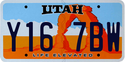 UT license plate Y167BW