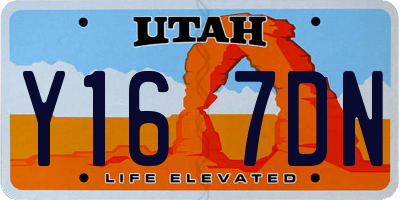 UT license plate Y167DN
