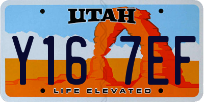 UT license plate Y167EF