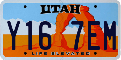 UT license plate Y167EM