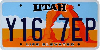 UT license plate Y167EP