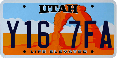 UT license plate Y167FA