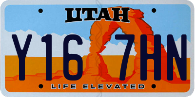 UT license plate Y167HN
