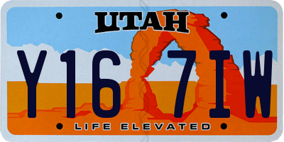 UT license plate Y167IW