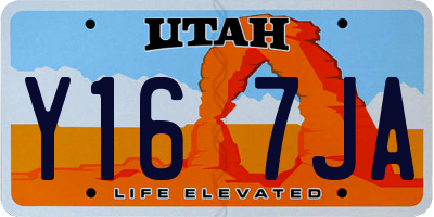 UT license plate Y167JA