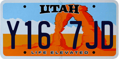 UT license plate Y167JD