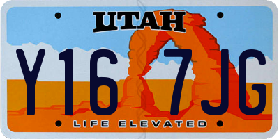 UT license plate Y167JG