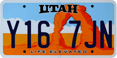 UT license plate Y167JN