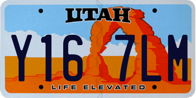 UT license plate Y167LM
