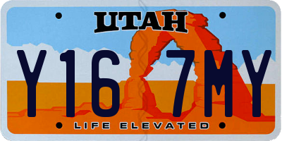 UT license plate Y167MY