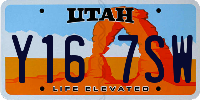 UT license plate Y167SW