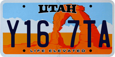 UT license plate Y167TA