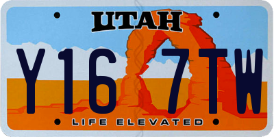 UT license plate Y167TW