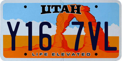 UT license plate Y167VL