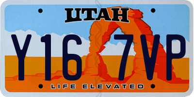 UT license plate Y167VP