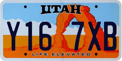 UT license plate Y167XB