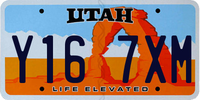 UT license plate Y167XM