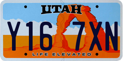 UT license plate Y167XN