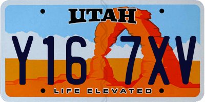 UT license plate Y167XV