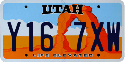 UT license plate Y167XW