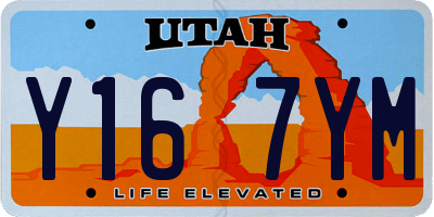 UT license plate Y167YM