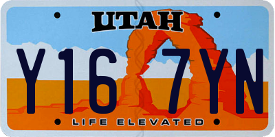 UT license plate Y167YN