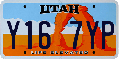 UT license plate Y167YP
