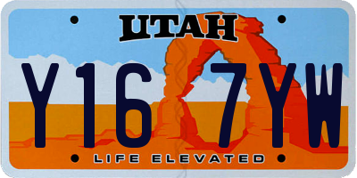 UT license plate Y167YW