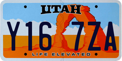 UT license plate Y167ZA