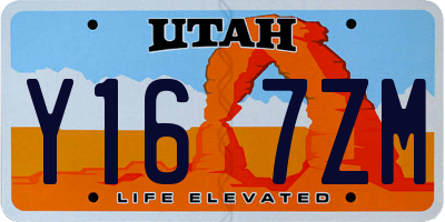 UT license plate Y167ZM