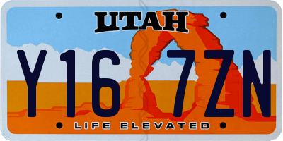 UT license plate Y167ZN