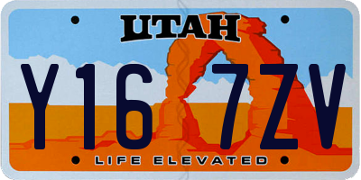 UT license plate Y167ZV
