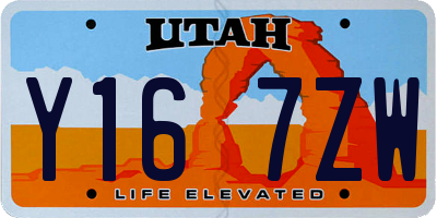 UT license plate Y167ZW