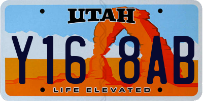 UT license plate Y168AB