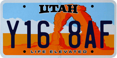 UT license plate Y168AF