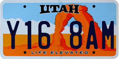 UT license plate Y168AM