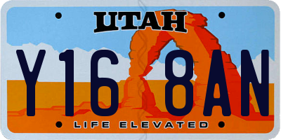 UT license plate Y168AN