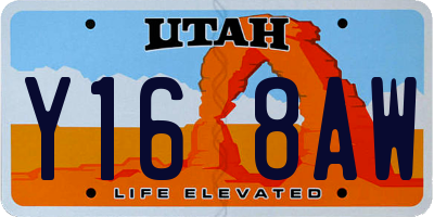 UT license plate Y168AW