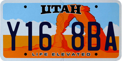 UT license plate Y168BA
