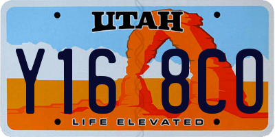 UT license plate Y168CO