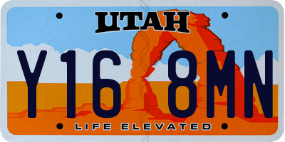 UT license plate Y168MN