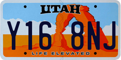 UT license plate Y168NJ