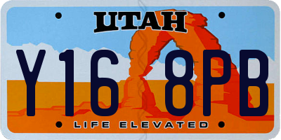 UT license plate Y168PB