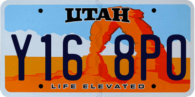 UT license plate Y168PO