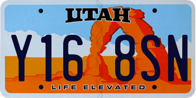 UT license plate Y168SN