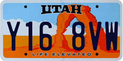 UT license plate Y168VW