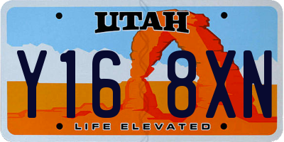 UT license plate Y168XN
