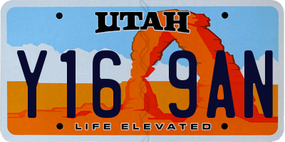 UT license plate Y169AN