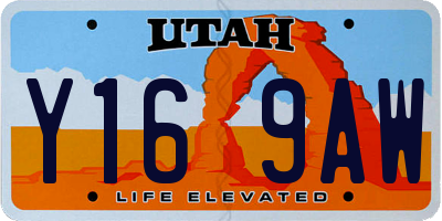 UT license plate Y169AW