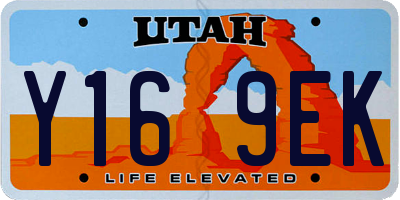 UT license plate Y169EK